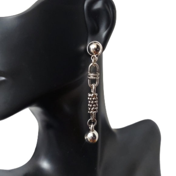 E1740 Industrial Grunge Drop Earrings - Picture 4 of 6